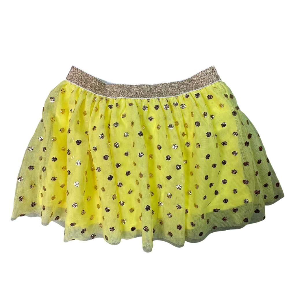 Epic Threads Gleaming Skirt Yellow Gold Glitter Polka‎ Dot Tutu Party 4T New